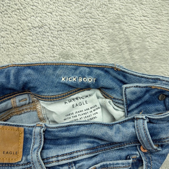 American Eagle Jeans Womens 00 Short Blue Kick Boot Next Level Stretch Flare - Picture 6 of 10